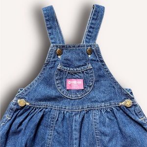 Vintage OshKosh Vestback Made in USA denim bubble overalls 4T